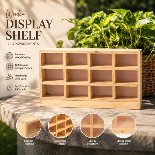 Hot Wheels Wooden LED Display Stand â Premium 12 Car Display Shelf | Warm LED | Handmade Wooden Organizer