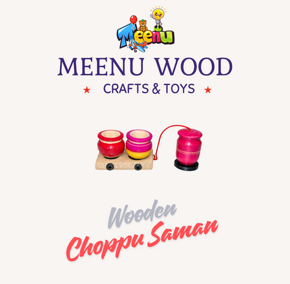 Wooden Kitchen Set for Kids (34 PCS) | Montessori Pretend Play Toy | Handmade Wooden Cooking Set | Meenu Wood Crafts & Toys